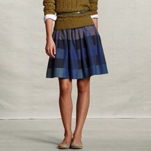 Lands End Canvas Skirt | Blue Taffeta Check Skirt